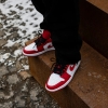 Кроссовки Jordan Air Jordan 1 Low Reverse Black Toe 553558-163 (white-gym red-black)