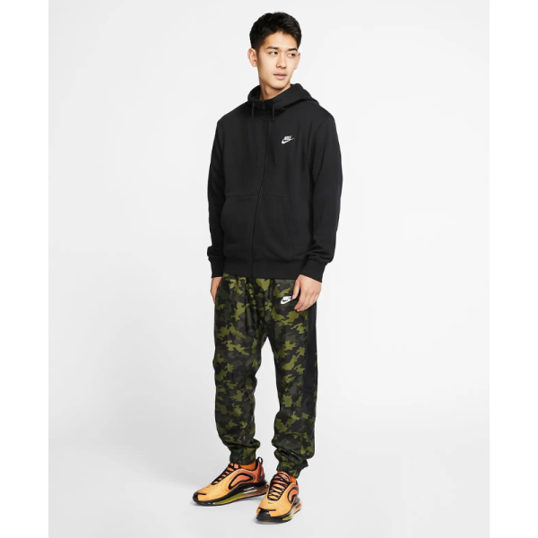 Худи Nike Club Mens Full-Zip Hoodie BV2649-010 (black-white)